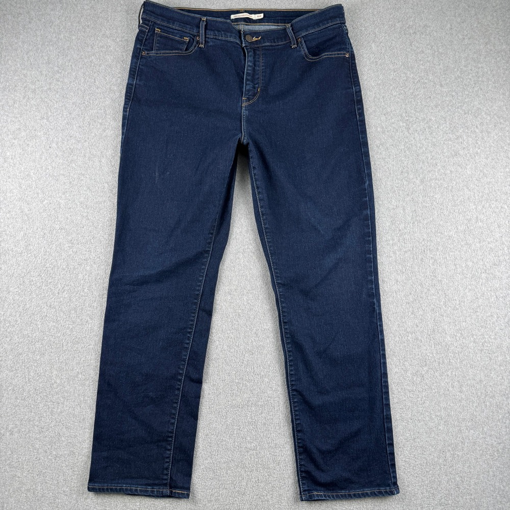 Levi's Jeans Women 16W Dark Wash 724 High Rise Straight Stretch Denim